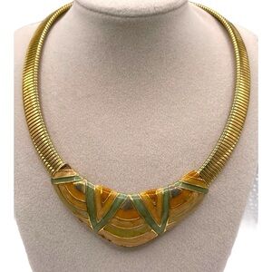 ❤️ Vintage 80’s Deco Enamel Bib Necklace